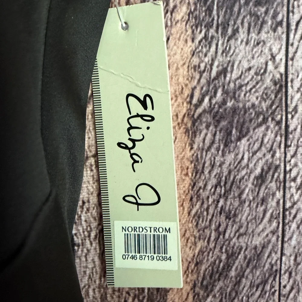 Eliza J One Shoulder Cocktail Dress Black Elegant Evening Formal Chic Size 4 NWT - Picture 8 of 10